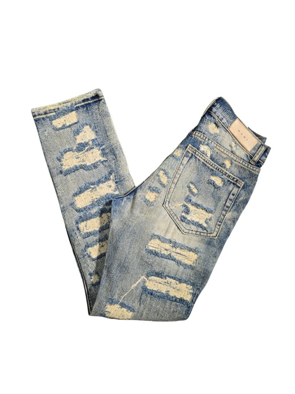 NWT | MNML D543 Straight Denim Jeans Heavy Distressed Rip & Repair | 29